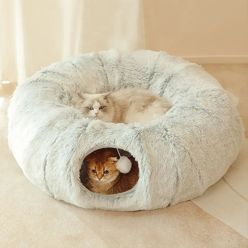 2 In 1 Round Tunnel Cat Beds 95cm