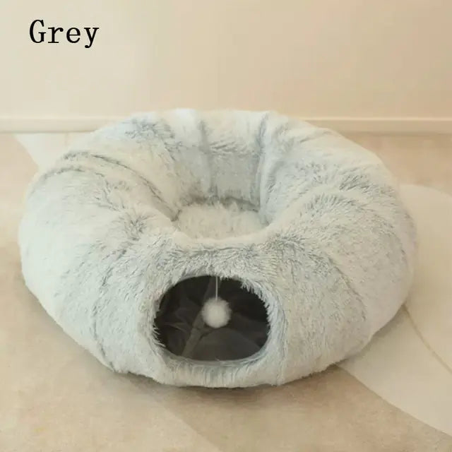 2 In 1 Round Tunnel Cat Beds 95cm