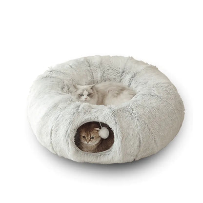 2 In 1 Round Tunnel Cat Beds 95cm
